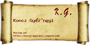 Koncz Gyöngyi névjegykártya